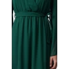 Women Fashion Chic Maxi Length Double Breasted Regular Abstract Pattern Belted A-Line Collar Lined Chiffon Woven Dress
