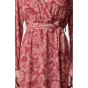 Women Fashion Chic Maxi Length Double Breasted Regular Abstract Pattern Belted A-Line Collar Lined Chiffon Woven Dress