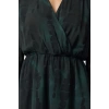 Womens Mini Length Double Breasted Regular Abstract Pattern Collar Skater Waist Open Lined Chiffon Woven Dress
