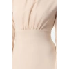 Women Fashion Stylish Midi Length High Neck Regular Skater Waist Open Woven Dress