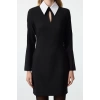 Women Fashion Stylish Mini Length Shirt Collar Regular Fitted Body-Sit Collar Detailed Woven Dress