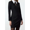 Women Fashion Stylish Mini Length Shirt Collar Regular Fitted Body-Sit Collar Detailed Woven Dress