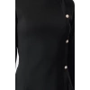 Kadın Moda Şık Mini Boy Bisiklet Yaka Regular Fitted Vücuda Oturan Düğme Detaylı Dokuma Elbise