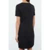 Women Fashion Stylish Mini Length Crew Neck Regular Shift Plain Pattern Stone Embroidered Woven Dress