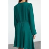 Womens Fashion Stylish Mini Length V Neck Regular A Cut Balloon Sleeve Detailed Woven Dress
