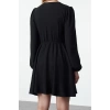 Womens Fashion Stylish Mini Length V Neck Regular A Cut Balloon Sleeve Detailed Woven Dress