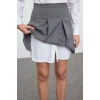 Womens Mini Length Shirt Collar Regular Pleated Skirt Detailed Skater Waist Open Woven Shirt Dress