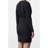 Women Fashion Stylish Mini Length Crew Neck Fitted Body-Smoothing Zipper Detailed Woven Dress