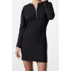 Women Fashion Stylish Mini Length Crew Neck Fitted Body-Smoothing Zipper Detailed Woven Dress