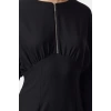 Women Fashion Stylish Mini Length Crew Neck Fitted Body-Smoothing Zipper Detailed Woven Dress