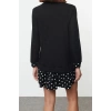 Women Fashion Stylish Mini Length Crew Neck Regular Selanik Polka Dot Knitted Dress