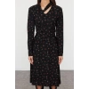 Womens Maxi Halter Neck Floral Floral Fitted Halter Neck Detailed Stretchy Knit Dress