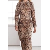 Women Fashion Stylish Maxi Length Shirt Collar Regular Limited Edition Leopard Woven Dress
