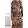 Women Fashion Stylish Maxi Length Shirt Collar Regular Limited Edition Leopard Woven Dress
