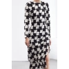 Womens Fashion Maxi Length Crew Neck Regular Limited Edition Geometric Patterned Straight Cut Woven Dress