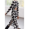 Womens Fashion Maxi Length Crew Neck Regular Limited Edition Geometric Patterned Straight Cut Woven Dress