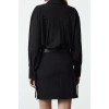 Women Fashion Stylish Mini Length Shirt Collar Regular Limited Edition Belted Woven Dress