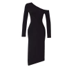 Womens Maxi Length Asymmetrical Collar Slim Limited Edition Off-the-Shoulder Draped Flexible Knit Dress