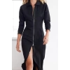 Women Fashion Stylish Midi Length Polo Neck Slim Limited Edition Fitted Bodycon Knitted Dress