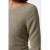 Women Fashion Stylish Mini Length Boat Neck Fitted Plain Gather Drape Detail Bodycone Knitted Dress