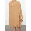 Kadın Moda Şık Mini Boy Bisiklet Yaka Regular Düz Relaxed Rahat Kalıp Sweatshirt Örme Elbise