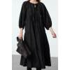 Women Fashion Stylish Midi Length Crew Neck Regular Comfortable Pattern Bow Woven Dress