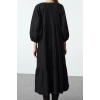 Women Fashion Stylish Midi Length Crew Neck Regular Comfortable Pattern Bow Woven Dress