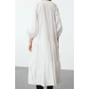 Women Fashion Stylish Midi Length Crew Neck Regular Comfortable Pattern Bow Woven Dress