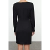 Women Fashion Stylish Mini Length Square Neck Regular Body-hugging Knit Detailed Woven Dress