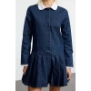Women Fashion Stylish Mini Length Shirt Collar Denim Pleated Dress