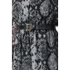 Women Fashion Stylish Midi Length V Neck Regular Animal Belted Woven Dress