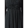 Womens Midi Length Double Breasted Polka Dot A-Line Neck Handkerchief Skirt Detailed Lined Chiffon Woven Dress