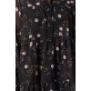 Women Fashion Stylish Mini Length Stand Collar Regular Shawl Patterned Loose Fit Lined Chiffon Woven Winter Dress