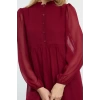 Women Fashion Stylish Mini Length Stand Collar Regular Waist Open Woven Winter Dress