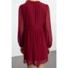 Women Fashion Stylish Mini Length Stand Collar Regular Waist Open Woven Winter Dress