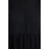 Women Fashion Stylish Mini Length Stand Collar Regular Waist Open Woven Winter Dress