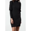 Women Fashion Stylish Mini Length Stand Collar Slim Fitted Stretchy Knitted Dress