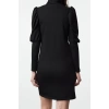 Women Fashion Stylish Mini Length Stand Collar Slim Fitted Stretchy Knitted Dress