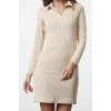 Women Fashion Stylish Mini Length Polo Neck Slim Fitted Bodycon Corduroy Knit Dress