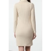 Women Fashion Stylish Mini Length Polo Neck Slim Fitted Bodycon Corduroy Knit Dress