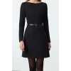 Women Fashion Stylish Mini Length Boat Neck Fitted Belted Bodycon Woven Dress