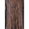 Women Fashion Stylish Mini Length Stand Collar Regular Skirt Flounce Abstract Patterned Woven Dress