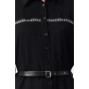 Women Fashion Stylish Mini Length Shirt Collar Regular Belted Troc Detailed Woven Shirt Dress