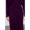 Womens Midi Length V Neck Fitted Animal Pattern Adjustable Collar Opening Gathered Skirt Woven Dress