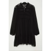Women Fashion Stylish Mini Length Stand Collar Regular Ruffle Detailed Skirt Flounce Chiffon Woven Winter Dress