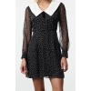 Women Fashion Stylish Mini Length V Neck Regular Neck Detailed Bow Chiffon Woven Dress