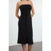 Women Fashion Stylish Midi Length Strapless Regular Woven Dress