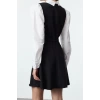 Womens Fashion Stylish Mini Length Shirt Collar Regular Belted Waist Open Shirt Detailed Woven Dress