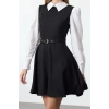 Womens Fashion Stylish Mini Length Shirt Collar Regular Belted Waist Open Shirt Detailed Woven Dress