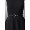 Womens Fashion Stylish Mini Length Shirt Collar Regular Belted Waist Open Shirt Detailed Woven Dress